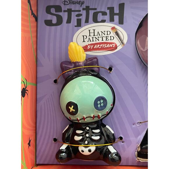 Disney Stitch & Scrump Halloween Skeleton Ceramic Salt & Pepper Shakers NEW - Picture 10 of 10